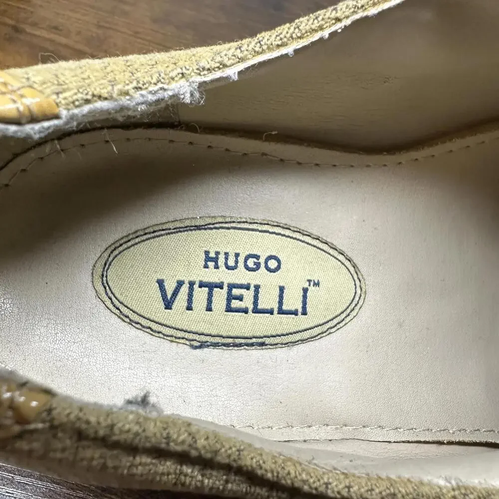 Hugo Vitelli Men’s Oxford Dress Shoes Size 11 Tan Croc Embossed